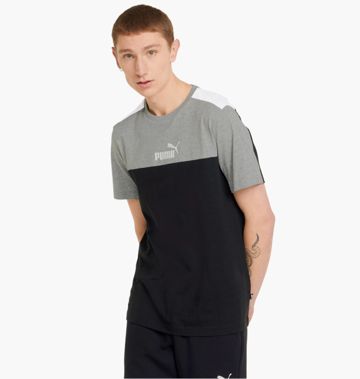 Футболка чоловіча Puma Essentials+ Block Black/Grey (847426-01)