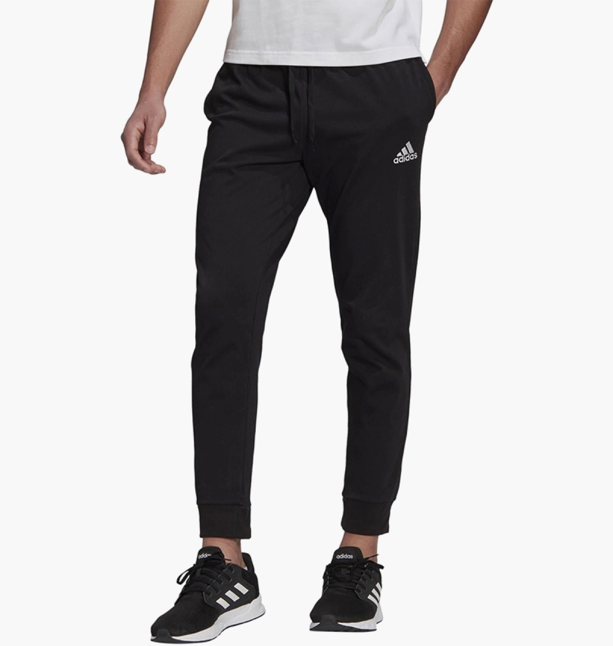 Брюки чоловічі Adidas Essentials Single Jersey Tapered Cuff Joggers Black (GK9226)