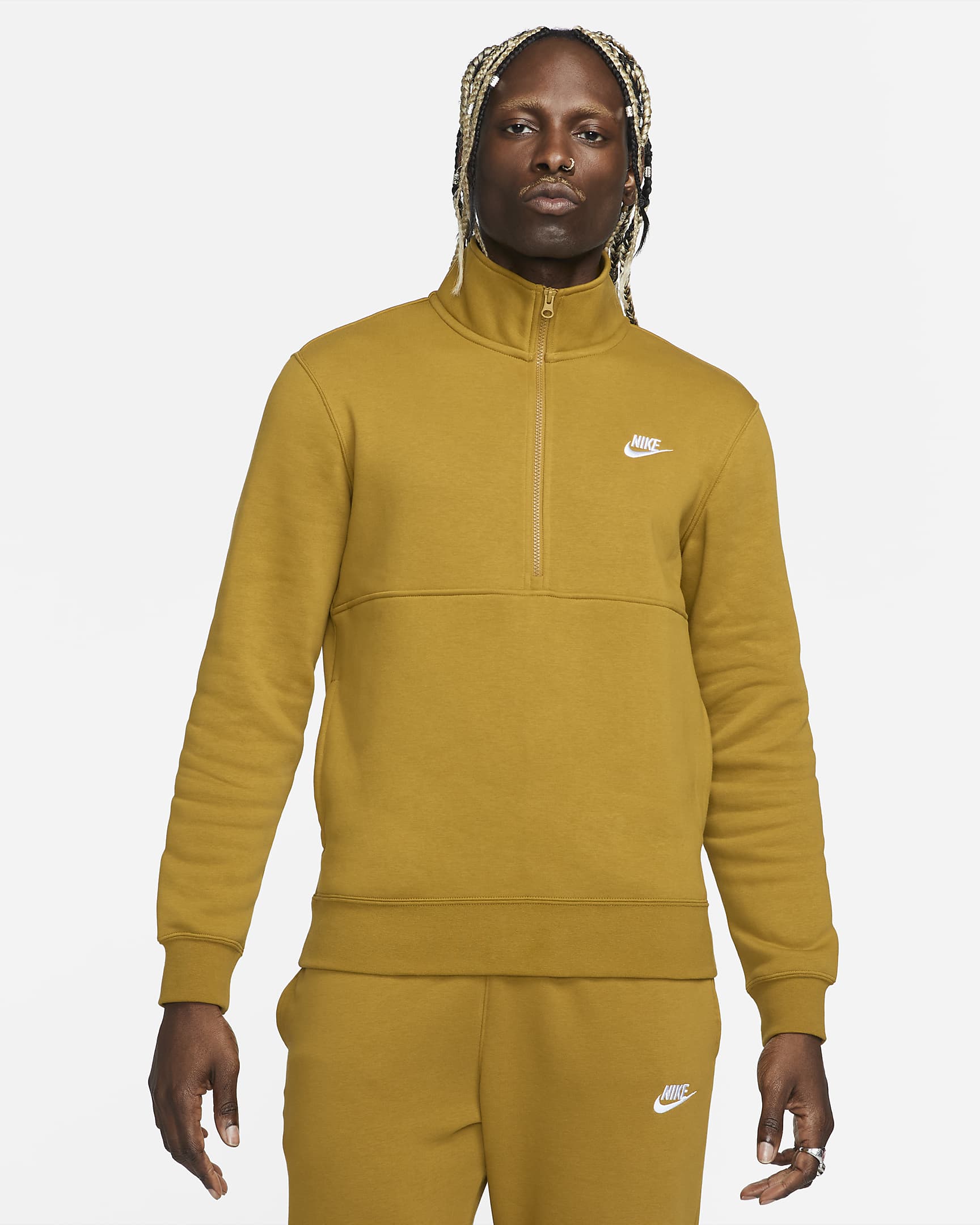 Кофта чоловіча Nike Sportswear Club Brushed-Back 1/2-Zip (DD4732-716)