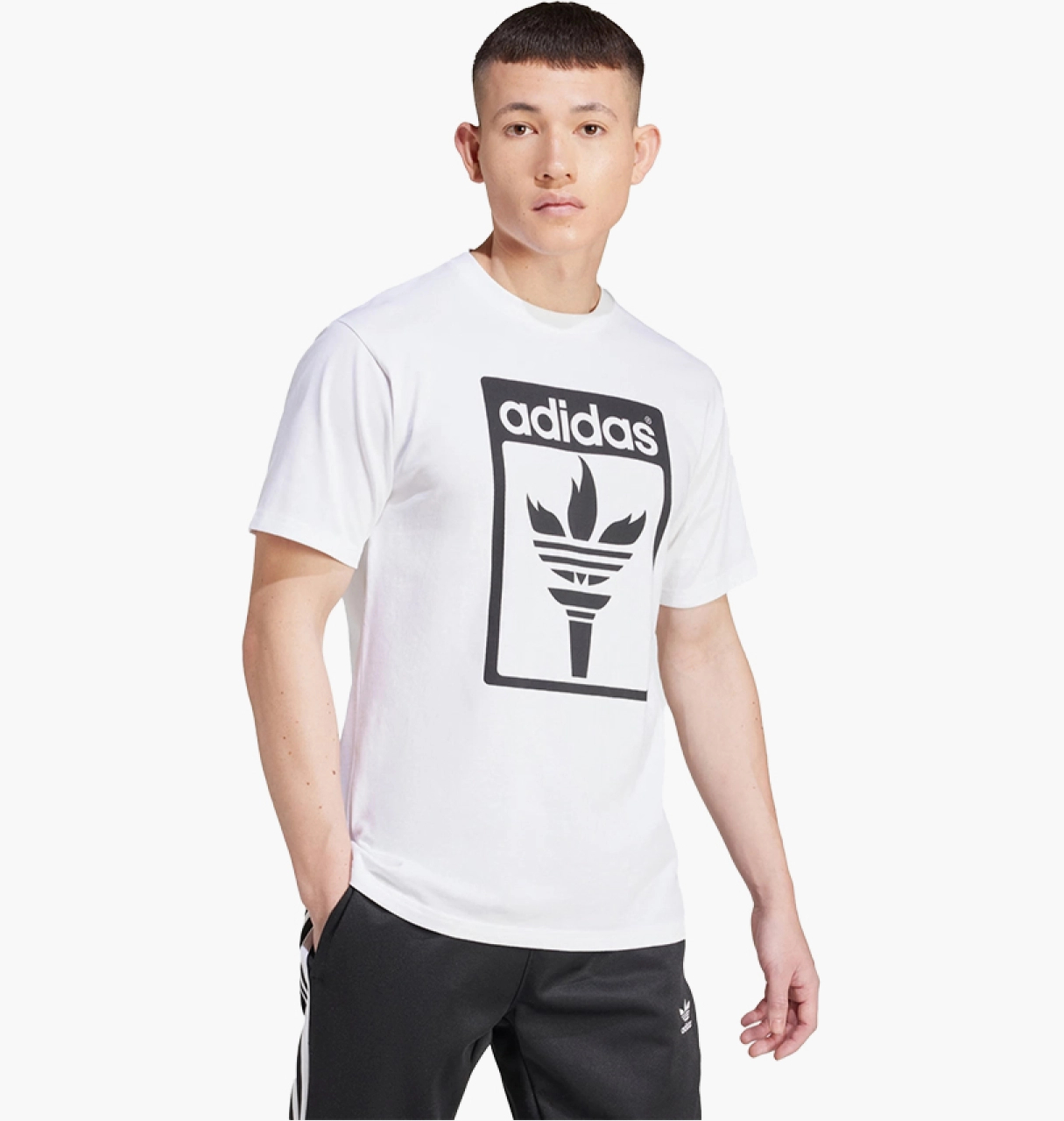 Футболка чоловіча Adidas Футболка Чоловіча Adidas Trefoil Torch T-Shirt White Jj1218 (JJ1218)