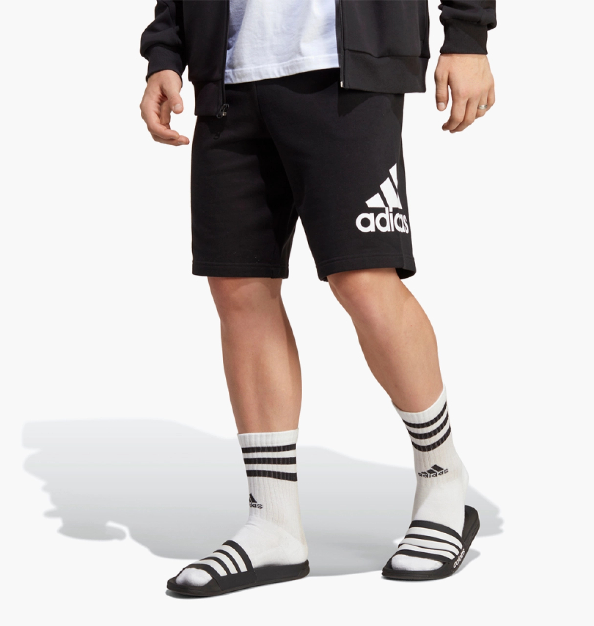 Шорти чоловічі Adidas Essentials Big Logo French Terry Shorts Black (IC9401)