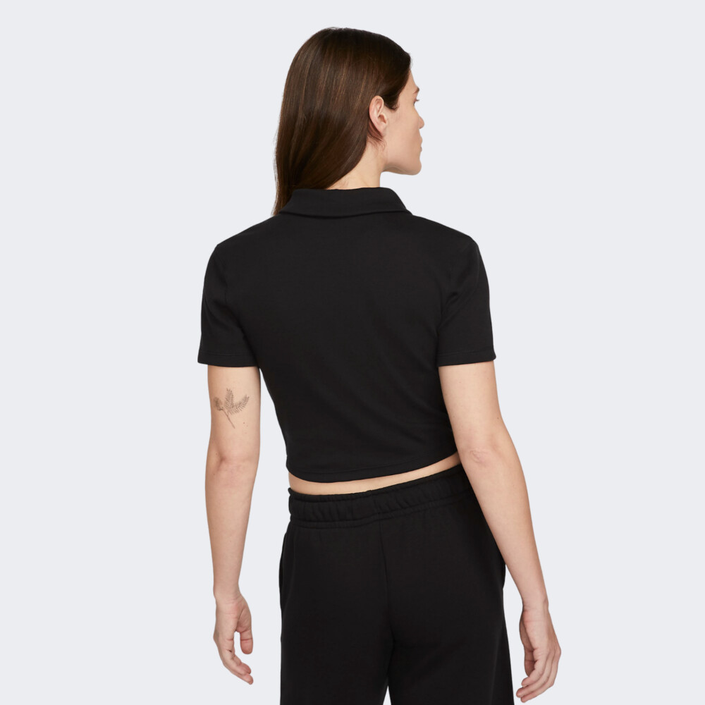 Футболка жіноча Nike Sportswear Essentials Short-Sleeve Polo Cropped (DV7884-010)