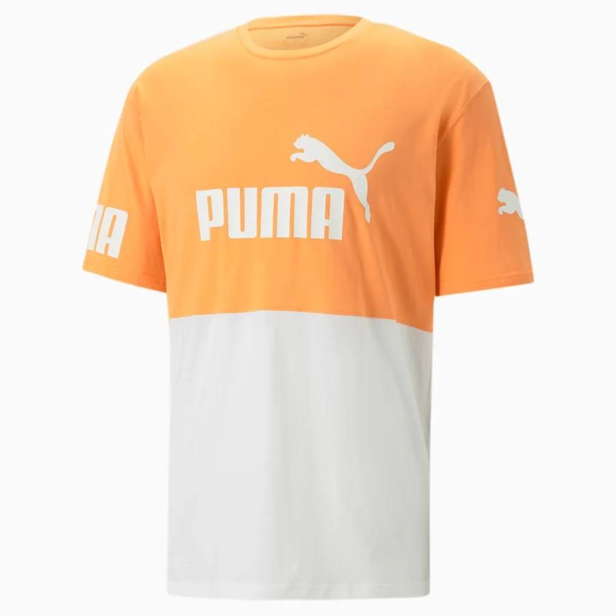 Футболка чоловіча Puma Power Colourblock Orange/White (673321-46)