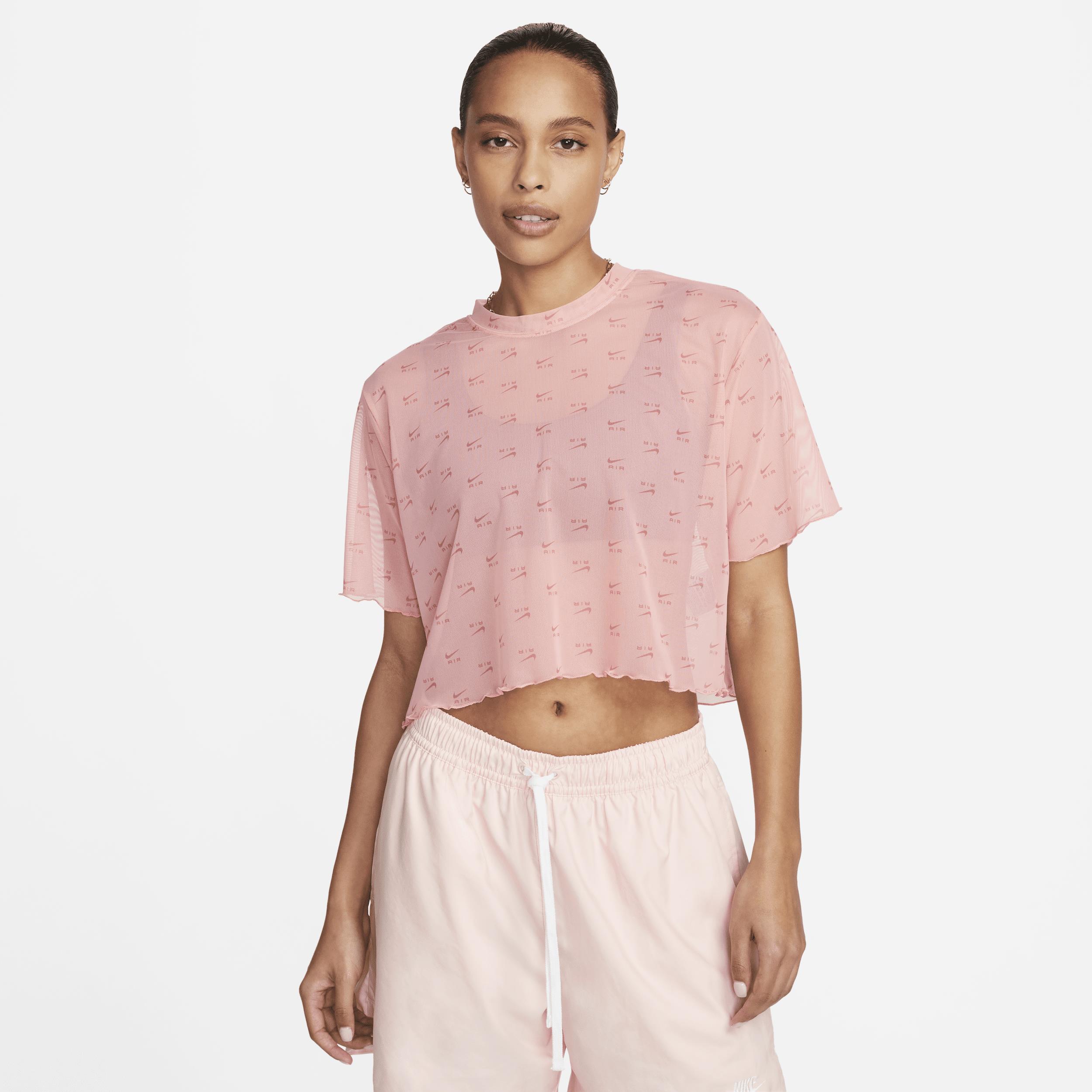 Футболка жіноча Nike Air Printed Mesh Short-Sleeve Crop Top (DV8245-611)