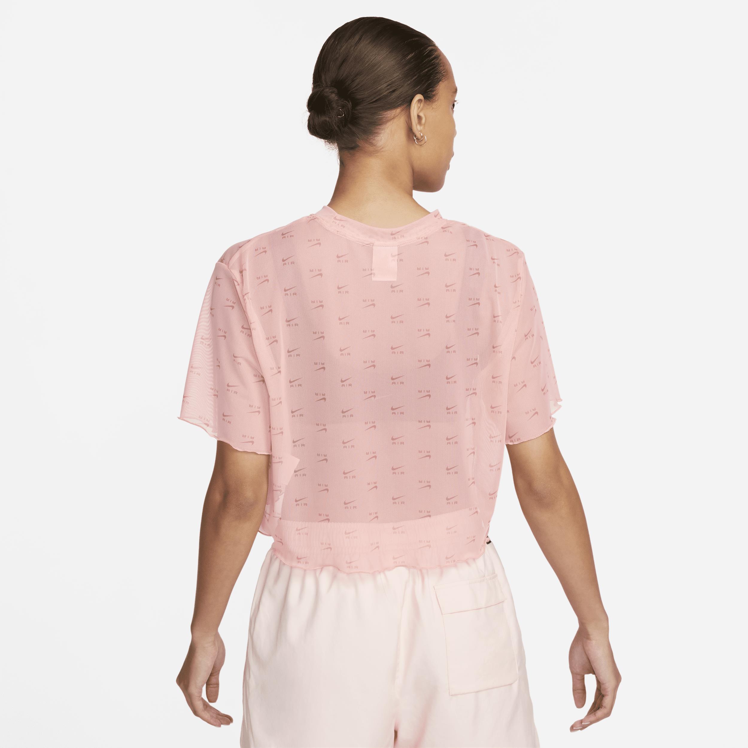 Футболка жіноча Nike Air Printed Mesh Short-Sleeve Crop Top (DV8245-611)